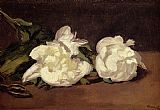 Edouard Manet Branch Of White Peonies With Pruning Shears painting